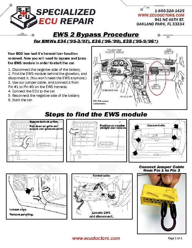 service manual for BMW BMW E34 E36 E38 BMW-EWS2-Jumper schematics ...