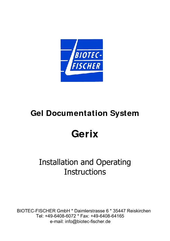 service manual for Biotec_Fisher_ Gerix Biotec Fisher Gerix schematics ...